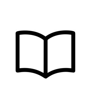 Simple Outline Open Book Icon, Reading Material and Knowledge Symbol
