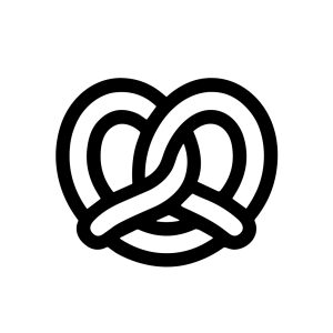 Simple Line Art Pretzel Bakery Food Icon Minimalist Symbol Design