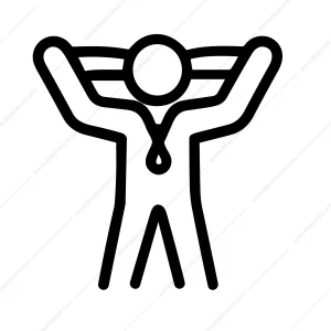 Simple Outline Stick Figure Resting Relaxing Body Posture Icon Illustration