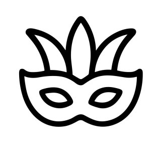 Simple Line Art Carnival Venetian Mask Decoration Shape Icon