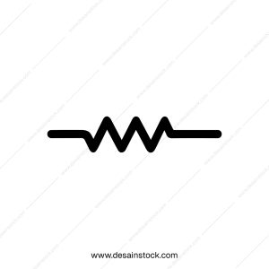 Simple Line Art Resistor Electrical Circuit Symbol Element Icon Graphic