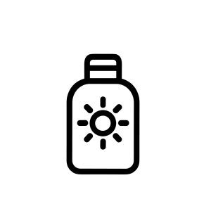 Outline Minimalist Sunscreen Bottle Protection Icon For Summer Vacation