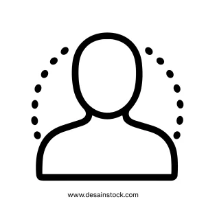 Outline Dotted Line Anonymous Person Avatar Profile User Icon
