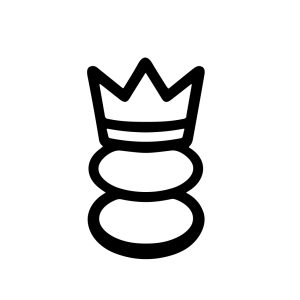 Simple Line Art Crown on Top of Stones Stacked Minimalist Illustration