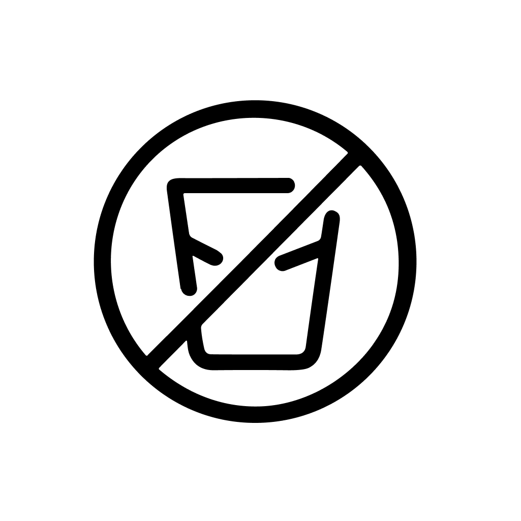 Simple Line Style Prohibition Glass Sign Inside Circle Shape Icon