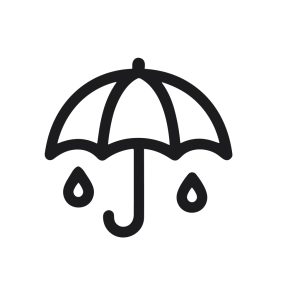 Minimalist Outline Umbrella With Rain Drop Weather Protection Symbol Icon