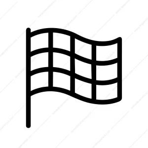 Outline Simple Style Flag Waving Checkered Finish Line Icon Shape