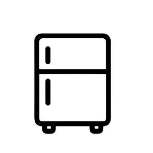 Minimalist Line Art Refrigerator Appliance Illustration for Kitchen and Food Storage