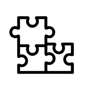 Minimalist Outline Interlocking Puzzle Piece Symbol Graphic Shape Icon Element