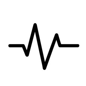Minimalist Line Drawing Pulse Heartbeat Rhythm Wave Icon Symbol Sign