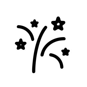 Rough Hand Drawn Celebration Sparkle Star Burst Element Party Icon