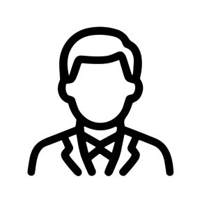 Simple Outline Head and Shoulders Businessman User Avatar Profile Icon