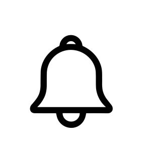 Simple Lineart Alert Bell Ringing Reminder Sign Notification Interface Icon