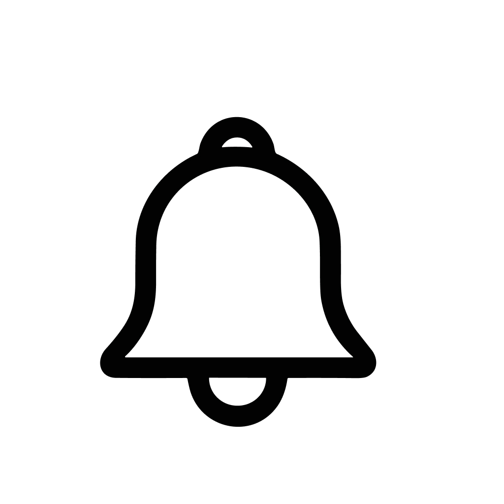 Simple Lineart Alert Bell Ringing Reminder Sign Notification Interface Icon