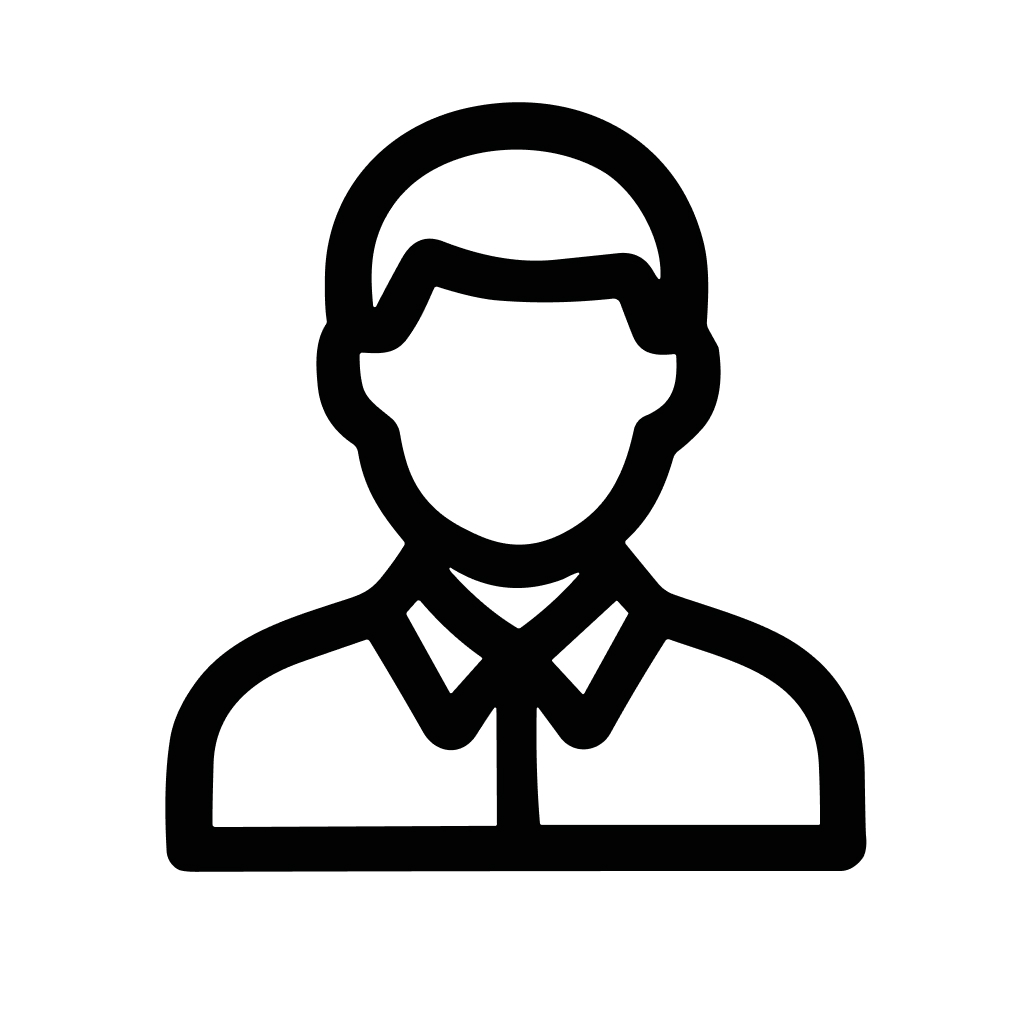 Simple Outline Man Avatar Profile Minimalist Style User Icon Symbol