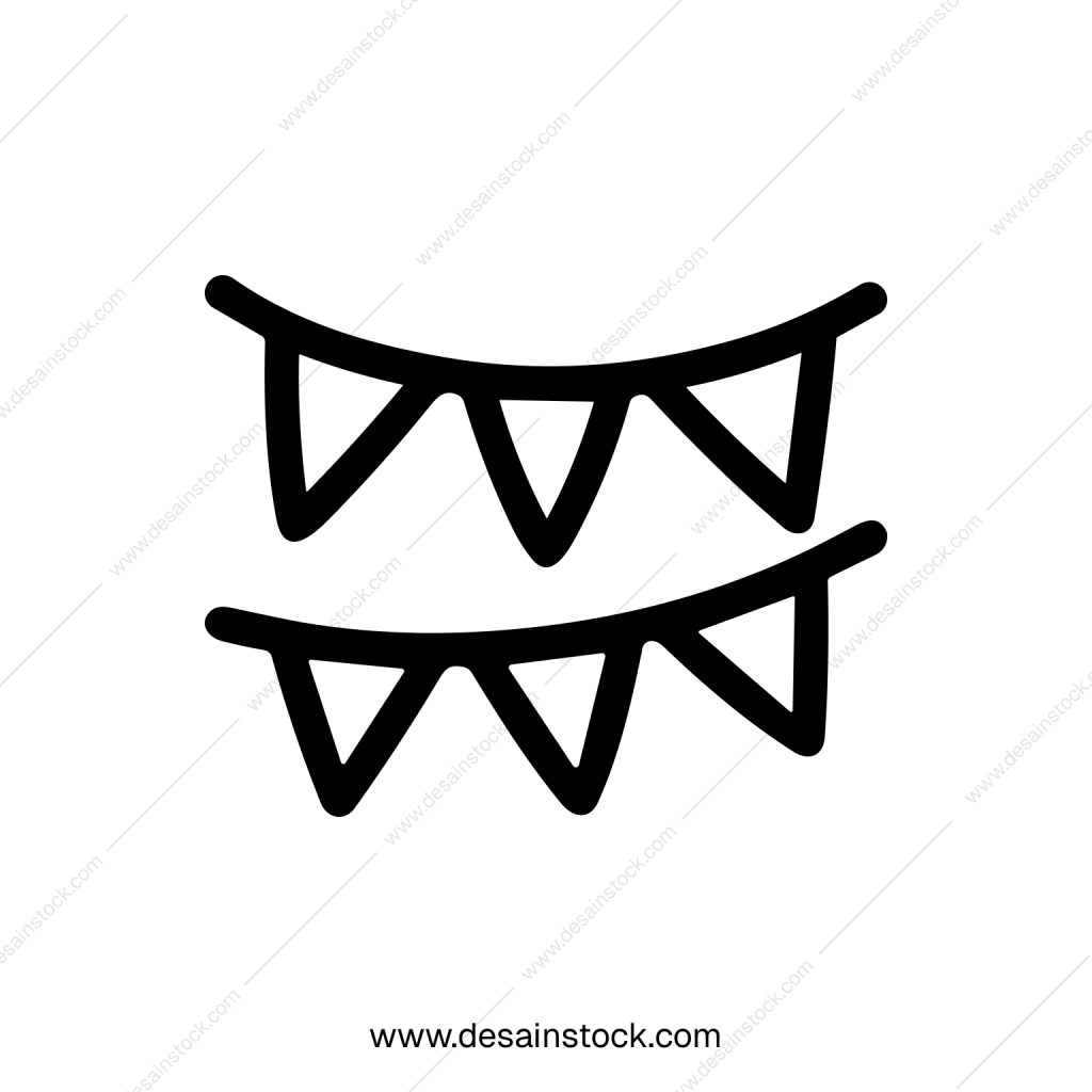 Minimalist Line Art Bunting Decoration Party Flags Garland Icon Element