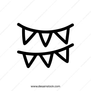 Minimalist Line Art Bunting Decoration Party Flags Garland Icon Element