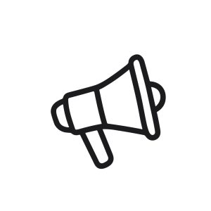 Simple Outline Bullhorn Announce Device Media Communication Marketing Icon