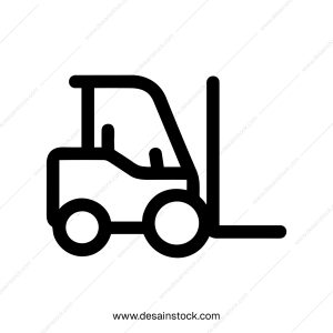 Simple Outline Forklift Truck Machinery and Equipment Vehicle Icon