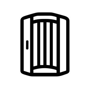 Minimalist Line Style Tanning Bed Booth Salon Spa Equipment Illustration