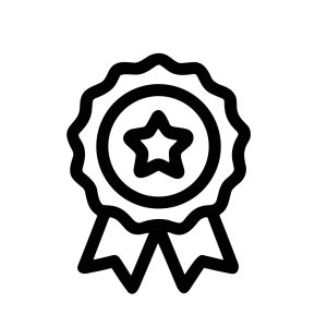 Simple Outline Star Award Badge Symbol Quality Ribbon Icon