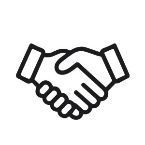 Simple Line Art Handshake Agreement Partnership Deal Symbol Icon