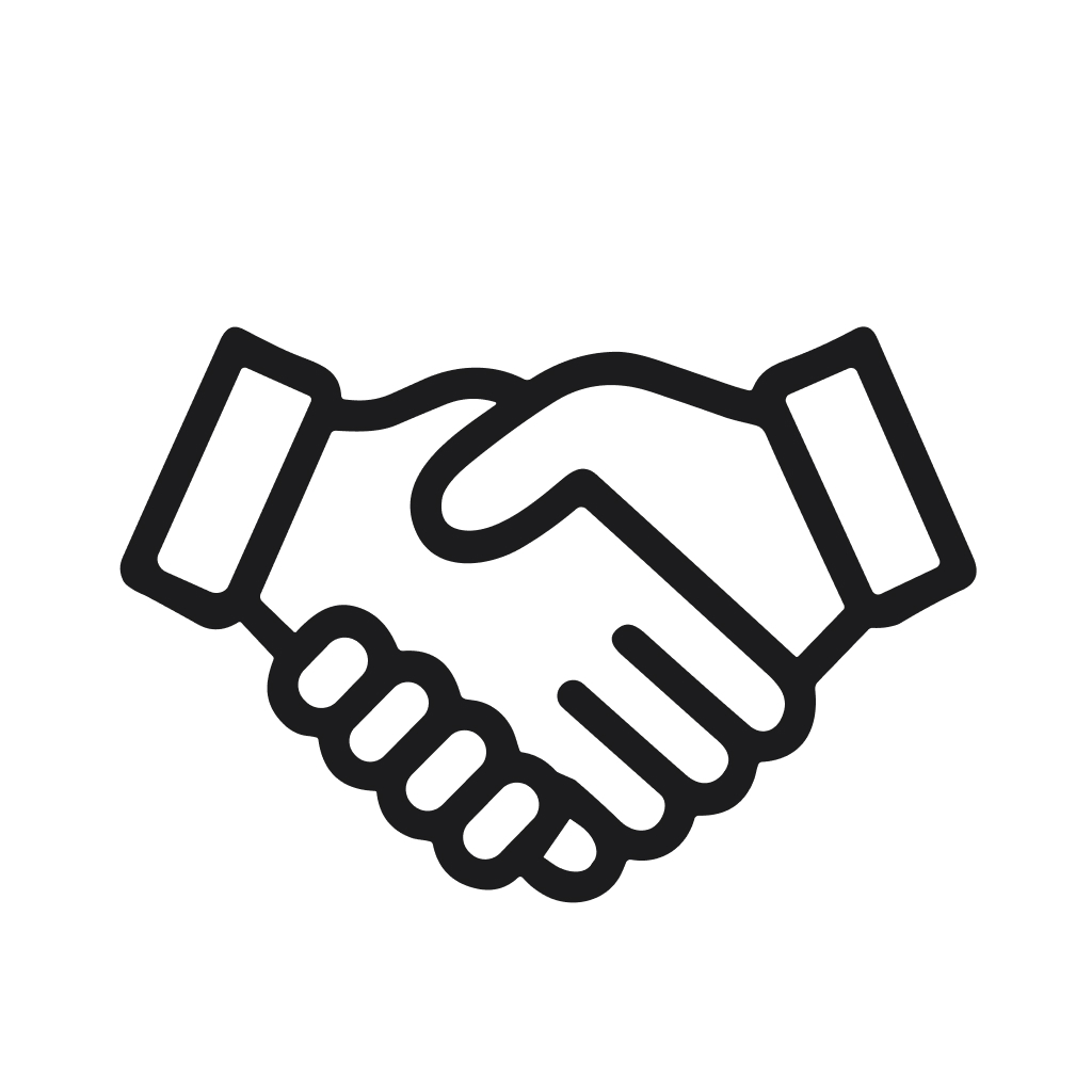 Simple Line Art Handshake Agreement Partnership Deal Symbol Icon