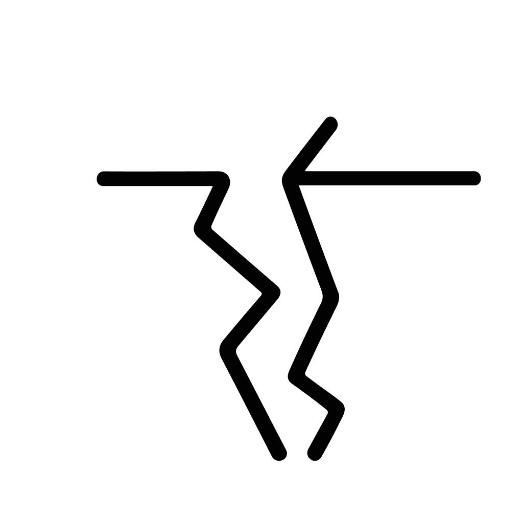 Minimalist Line Drawing Crack in Ground Earth Damage Geology Graphic