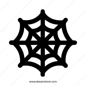 Simple Outline Spiderweb Silhouette Decoration Creepy Halloween Graphic Element