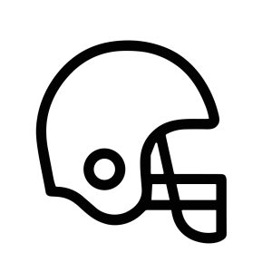 Minimalist Outline Football Helmet Icon Protective Gear Sports Equipment