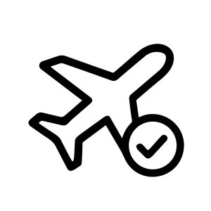 Simple Outline Aircraft Airplane Checkmark Sign Aviation Transportation Icon