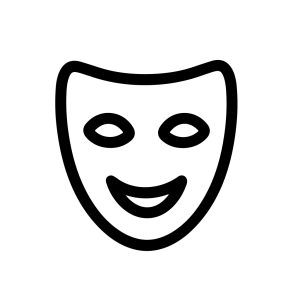 Minimalist Outline Smiling Mask Costume Carnival Festival Celebration Icon