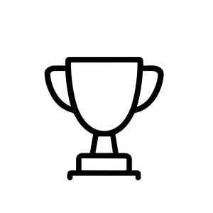 Simple Line Art Trophy Cup Achievement Award Success Celebration Icon