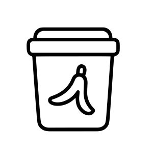 Simple Outline Food Waste Bin Icon Sign Shape Illustration Element
