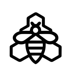 Minimalist Line Honeycomb Bee Insect Outline Symbol Graphic Element