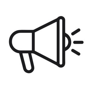 Minimalist Outline Style Loudspeaker Communication Device Sound Illustration Icon