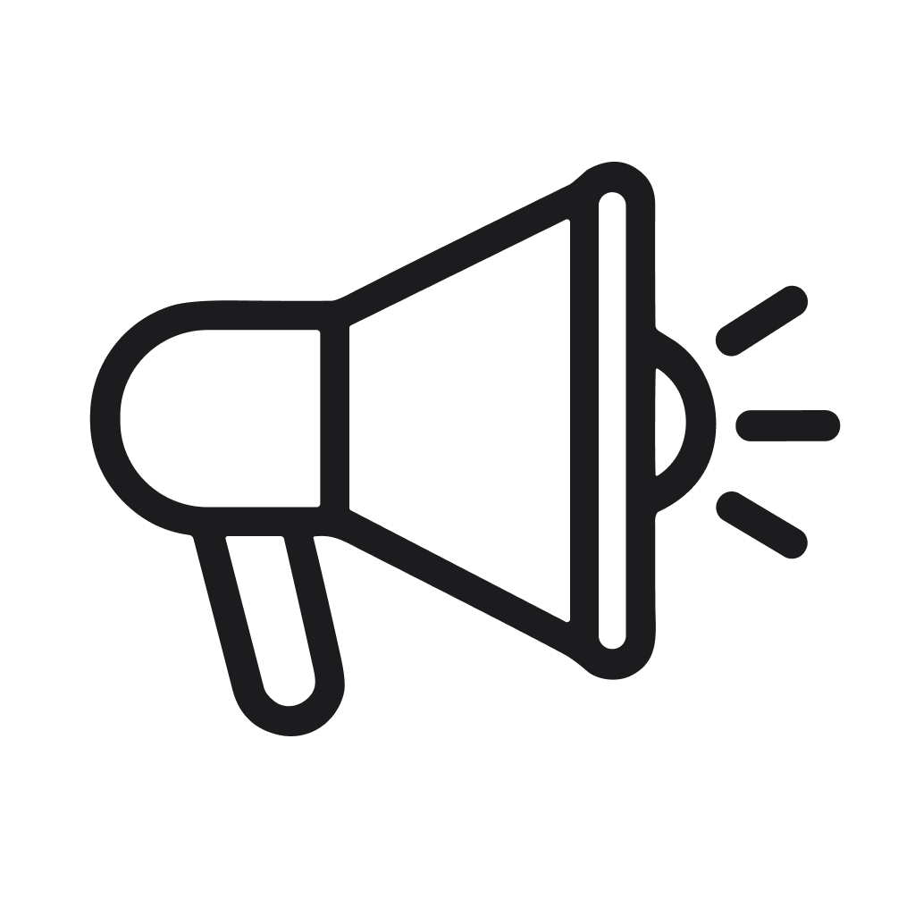 Minimalist Outline Style Loudspeaker Communication Device Sound Illustration Icon