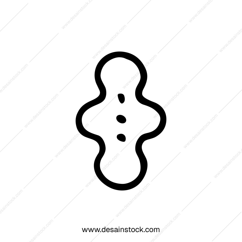 Simple Line Art Gingerbread Man Isolated Shape Doodle Icon