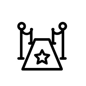 Minimalist Line Red Carpet Event Entrance With Star Icon Symbol