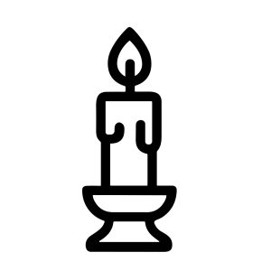 Minimalist Outline Candle Burning Flame Symbol Shape Icon Graphic Element