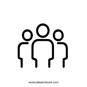 Outline Minimalist People Group Line Icon Human Resource Management