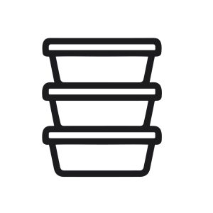 Simple Outline Stacked Food Container Storage Box Line Art Icon