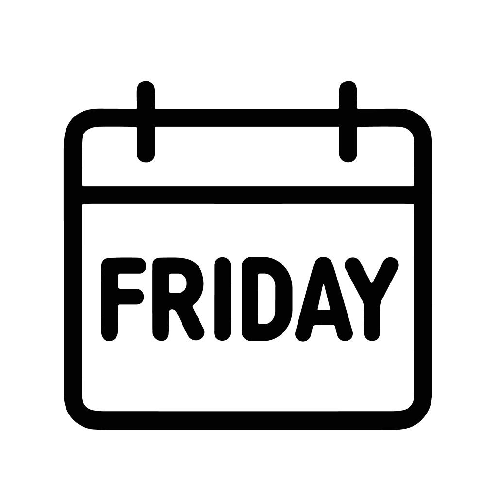 Simple Outline Calendar Day Friday Date Schedule Appointment Reminder Icon