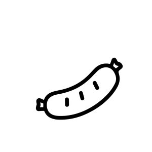Simple Outline Sausage Icon Line Art Meat Food Illustration