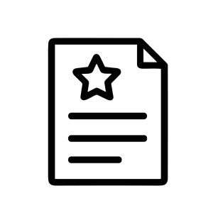 Simple Outline Star On Document Page Content Symbol Icon