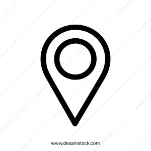Minimalist Outline Location Pointer Simple Sign Symbol Graphic Element