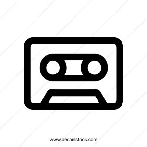 Simple Outline Cassette Tape Audio Record Music Player Icon