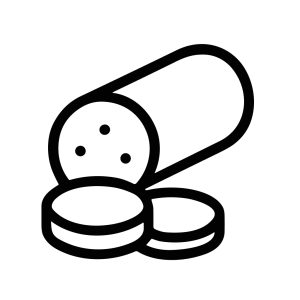 Black Outline Simple Pill and Tablet Medicine Medical Icon