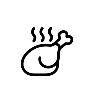 Minimalist Outline Grilled Chicken Cooking Hot Food Meal Icon