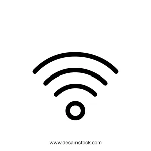 Simple Line Wifi Wireless Connection Signal Technology Icon Illustration